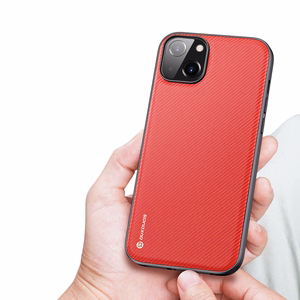 Dux Ducis Fino kotelo kansi valmistettu nailon iPhone 14 Plus punainen