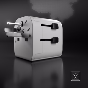 SBS universaali matkasovitin - EU 2xUSB-A - valkoinen
