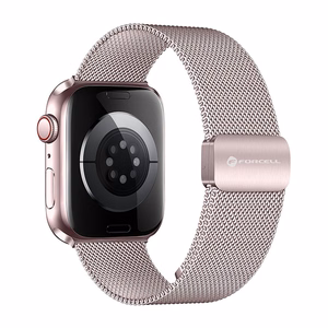 Hihna Apple Watch:lle Forcell F-Design FA14 magneettinen teräs 42 / 44 / 45 / 49 mm vaaleanpunainen