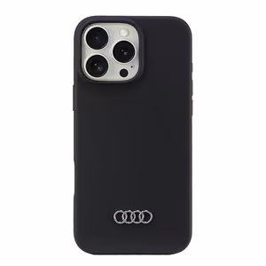 Audi Silikoninen Suojakuori iPhone 16 Pro Max 6.9" Musta/Musta Kova Suojakuori AU-LSRIP16PM-Q3/D1-BK