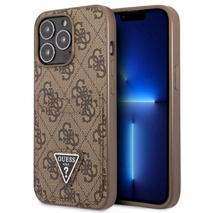 Guess 4G Triangle Logo Cardslot Suojakuori iPhone 13 Pro / 13:lle - ruskea