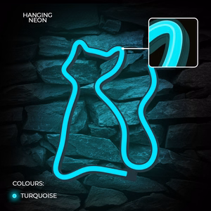 Neon LED Light CAT turquoise NNE24 Neolia