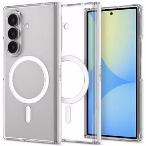 Spigen AirSkin Zero MagFit suojakuori Samsung Galaxy Z Fold8 Ultra -puhelimelle – läpinäkyvä ja valkoinen