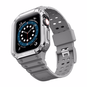 Protect Strap Band for Apple Watch 38/40/41mm Armored Case Strap - harmaa, hopea