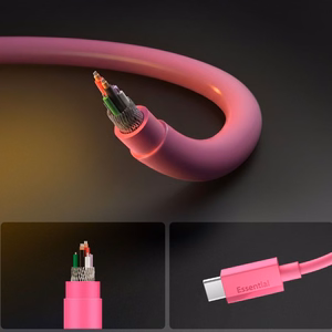 Spigen Essential EB6015CC USB-C-kaapeli, 60 W, 100 cm – vaaleanpunainen