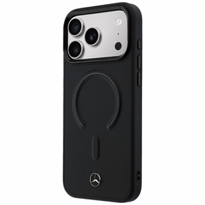 Mercedes 3D MagSafe nahkainen suojakuori malleille iPhone 18 Pro Max / 17 Pro Max, musta