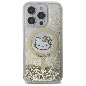 Hello Kitty Liquid Glitter Fever MagSafe Suojakuori iPhone 16 Pro Max:lle - kultainen