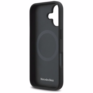 Mercedes Nahkainen Laurel Leaves MagSafe Suojakuori iPhone 17:lle - musta