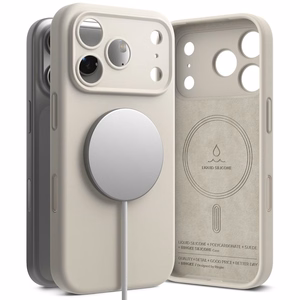 Ringke Silikoninen Magneettinen MagSafe Suojakuori iPhone 17 Pro:lle - Beige