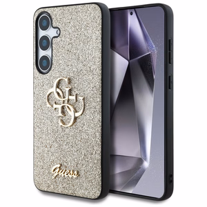 GUESS Suojakuori Samsung S25 Pluslle GUHCS25MHG4SGD (Fixed Glitter Big 4G) Kultainen