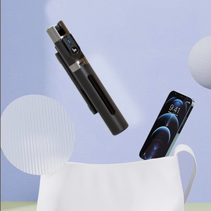 Selfie Stick - irrotettavalla Bluetooth-kaukosäätimellä, jalustalla ja 2 LED-valolla - P96D-2 - musta