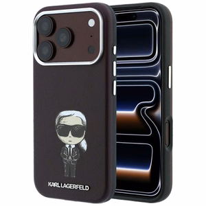 KARL LAGERFELD -kotelo mallille IPHONE 18 Pro Max/ 17 Pro Max MagSafe-yhteensopiva (Smooth Ikonik Sketch) (väri: viininpunainen)