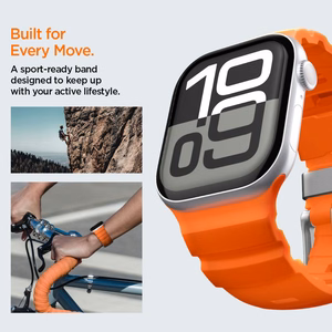 Spigen WBS2 Ranneke Apple Watch 8/9/10/11/SE/Ultra (44/45/46/49 mm) Oranssi
