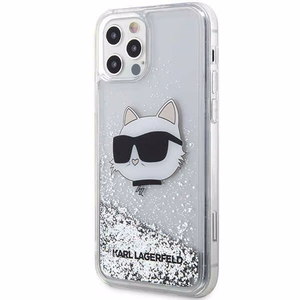 Karl Lagerfeld KLHCP12MLNHCCS iPhone 12 / 12 Pro 6.1" hopeinen/hopeinen kovakuori Glitter Choupette Head