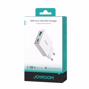 Charger Joyroom Super Slim (TCF14) (1xUSB-C;1xUSB 3A 20W) white