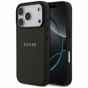 Guess Grained Gold Ring MagSafe suojakuori mallille iPhone 18 Pro / 17 Pro – väri: musta