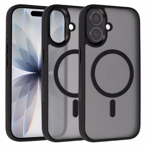 Liavec Cloudy suojakuori metallisella kamerakehyksellä Iphone 17 -puhelimelle musta (kameran ohjauspainike)