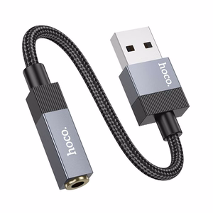 Adapter AUX USB A (male) to Jack 3,5 mm (female) Hoco UPA32D black