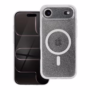 Suojakuori iPhone 17 AIR:lle Clear Mag Cover (STR / CAMERA PROTECTION) yhteensopiva MagSafen kanssa läpinäkyvä glitter