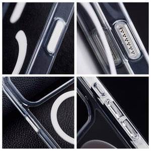 Suojakuori iPhone 15 PRO MAX:lle Forcell F-Protect Clear Hybrid Premium yhteensopiva MagSafen kanssa läpinäkyvä