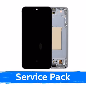 LCD Display Compatible Samsung S731 S25 FE with Frame / White / (Service Pack)