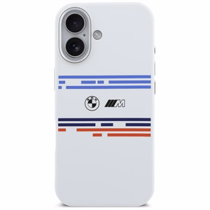 BMW M Silicon Horizontal Line MagSafe Suojakuori iPhone 17:lle - Valkoinen