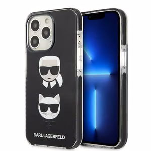 Karl Lagerfeld Karl&Choupette Head kotelo iPhone 13 Pro / iPhone 13 - musta