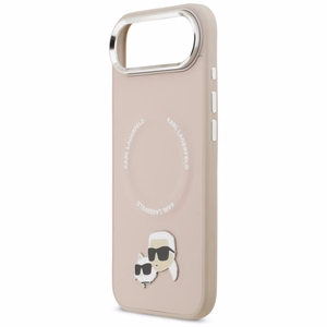 Karl Lagerfeld Karl & Choupette Pins MagSafe Suojakuori iPhone Air:lle - Vaaleanpunainen