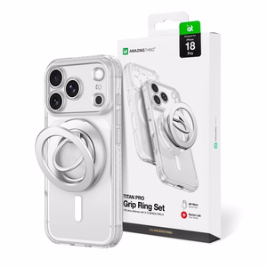 AmazingThing Titan Pro Lens Ring Set suojakuori mallille iPhone 18 Pro, kameransuojuksella ja magneettirenkaalla, MagSafe-yhteensopiva – väri: läpinäkyvä