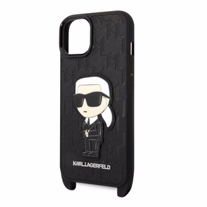 Karl Lagerfeld KLHCP14SSTKMK iPhone 14 6.1" musta/musta kovakuori Monogram Ikonik Patch