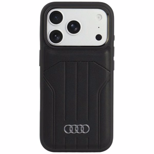 Audi -keinonahkasuojakuori laitteelle iPhone 18 Pro / 17 Pro, MagSafe-yhteensopiva – musta