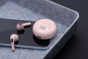 Bluetooth-handsfree Blue Star (TX3) TWS vaaleanpunainen