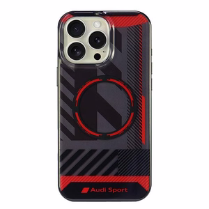 Audi IML Sport MagSafe iPhone 16 Pro Max 6.9" Musta/Musta Kova Suojakuori AUS-IMLMIP16PM-RSQ/D2-BK