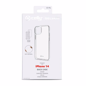 CELLY Gelskin takasuojakuori Apple iPhone 14, läpinäkyvä