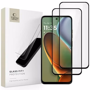 Tech-Protect Glass Fit+ 2-Pack Karkaistu lasi Motorola Moto G15 / G15 Power / G05 / E15:lle - musta