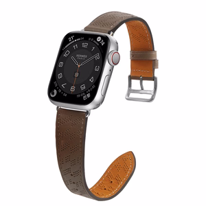 Nahkainen Hihna Apple Watch 38 / 40 / 41 mm ranneke - tummanruskea