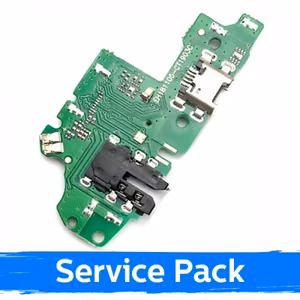 Latausportti yhteensopiva Huawei P Smart 2019 flex-kaapelilla / hopeinen alkuperäinen (Service Pack)