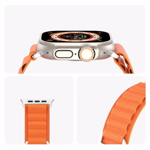 Dux Ducis GS nylon ranneke Apple Watch 42 / 44 / 45 / 49 mm:lle oranssi