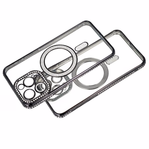 Bling Magsafe Case for Iphone 15 Pro purple