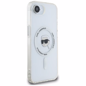 Karl Lagerfeld IML Metal Karl Head MagSafe Alkuperäinen Pussi iPhone 17e/16e:lle - Valkoinen