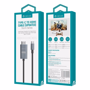 Devia kaapeli Storm EC084 USB-C - HDMI 4K 60 Hz 2,0 m musta