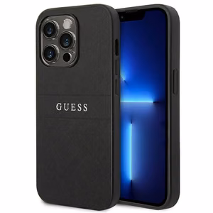 Guess Saffiano-hihnallinen kotelo iPhone 14 Pro - musta