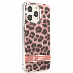 Guess GUHCP13LHSLEOP iPhone 13 Pro / 13 6.1" vaaleanpunainen/vaaleanpunainen kovakotelo Leopardi