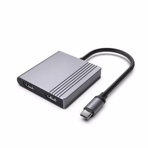Gembird A-CM-COMBO3-04 USB Type-C 3-in-1 monitoimisovitin (2x USB-portti + 2x HDMI + PD), avaruusharmaa