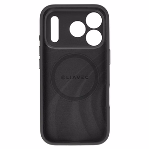 Liavec Silk Shield suojakuori metallisella kamerakehyksellä Iphone 17 Pro -puhelimelle musta