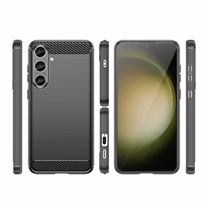 Carbon Suojakuori Samsung Galaxy S24+:lle joustava silikoninen hiilisuojus - musta
