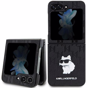 Karl Lagerfeld suojakuori Samsung Z Flip 5:lle KLHCZF5SAPCHNPK Saffiano Mono Choupette PIN musta