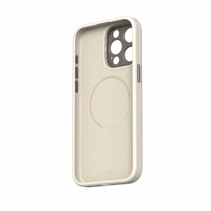Moshi Napa MagSafe laadukas vegaaninahkainen suojakuori iPhone 15 Pro -laitteelle, Eggnog White -värinen