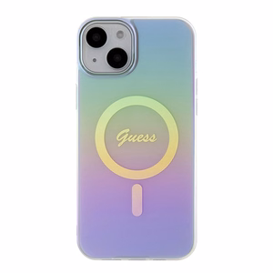 Guess IML Iridescent MagSafe suojakuori iPhone 15 Plus:lle - violetti
