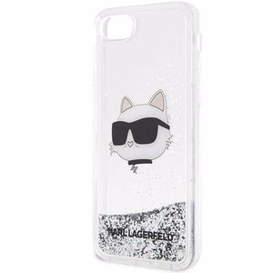 Karl Lagerfeld KLHCI8LNHCCS iPhone 7/8/ SE 2020/2022 silver/silver hardcase Glitter Choupette Head